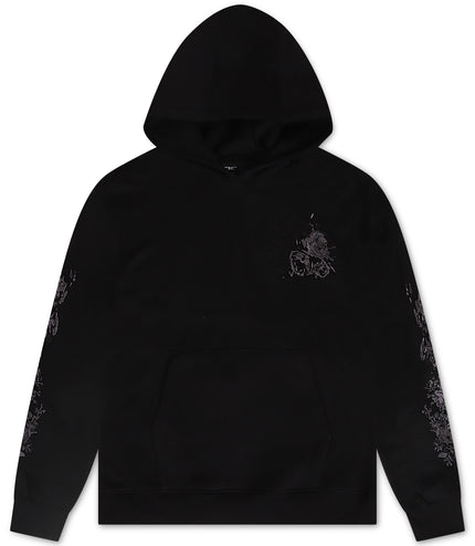 Jordan Craig Black Floral Embroidery Hoodie - Black