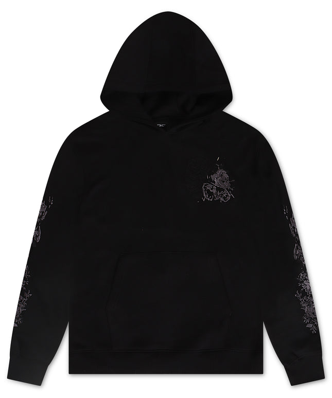 Jordan Craig Black Floral Embroidery Hoodie - Black