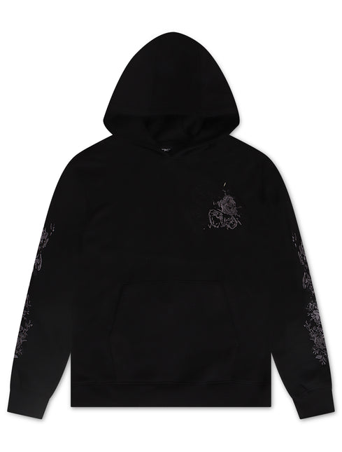 Jordan Craig Black Floral Embroidery Hoodie - Black