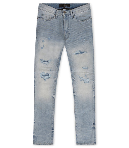 Jordan Craig Collins Meadowland Shredded Denim Jeans - Lightning Blue