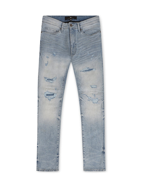 Jordan Craig Collins Meadowland Shredded Denim Jeans - Lightning Blue