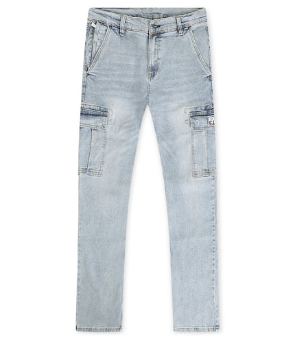 Proclub Relaxed Fit Denim Cargo - Light Stonewash