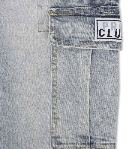 Proclub Relaxed Fit Denim Cargo - Light Stonewash