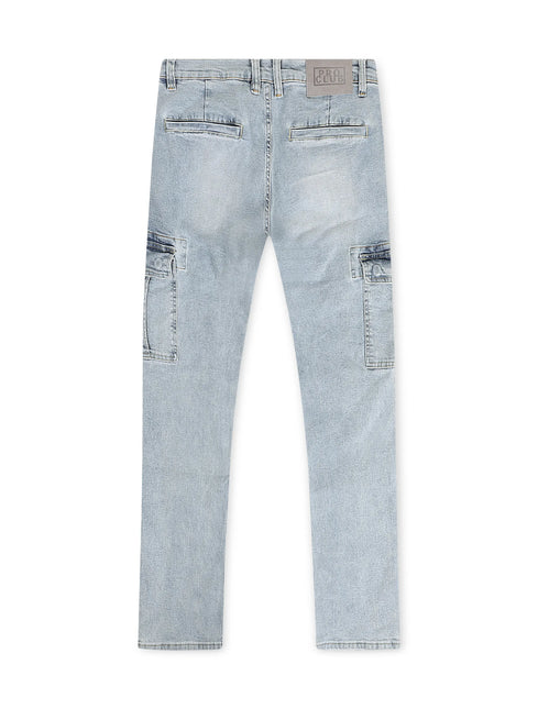 Proclub Relaxed Fit Denim Cargo - Light Stonewash