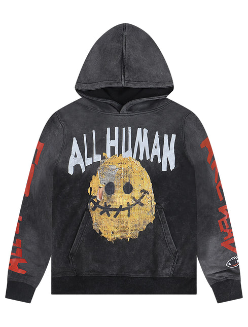 All Human Send Help - Black Wash Hoodie