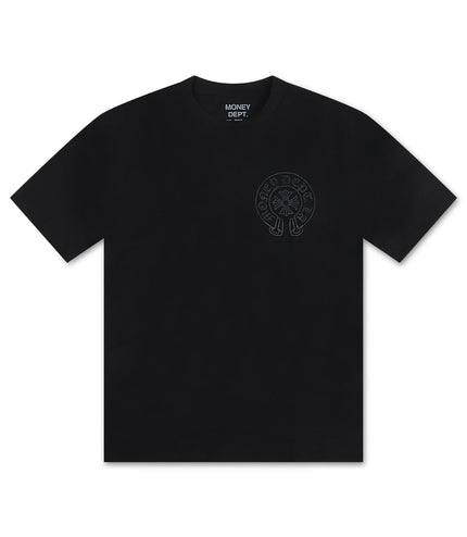 Money Dept. Vintage Old English Tee - Black/Black