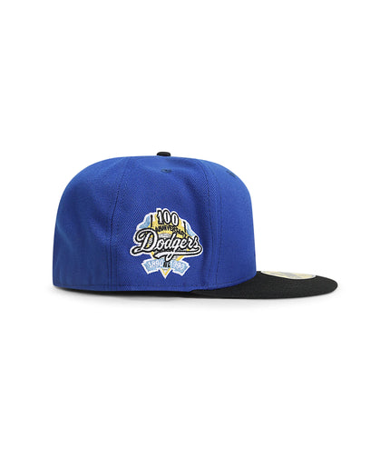 New Era 5950 LA Dodgers 100TH Anniversary Hat - Blue/Black