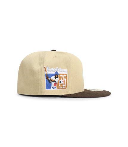 New Era 5950 Brooklyn Dodgers Jackie Robinson 75 Years Hat - Beige/Brown