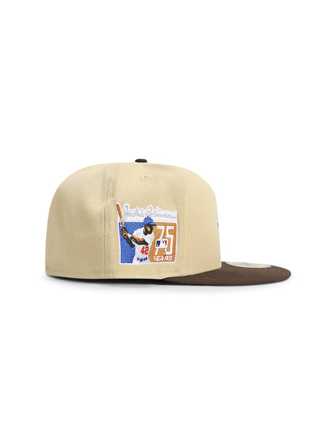 New Era 5950 Brooklyn Dodgers Jackie Robinson 75 Years Hat - Beige/Brown