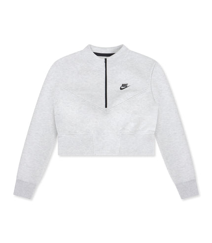 Nike Womens Sportswear Tech Fleece Cropped Top - Light Grey