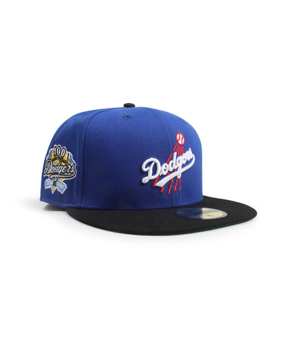 New Era 5950 LA Dodgers 100TH Anniversary Hat - Blue/Black