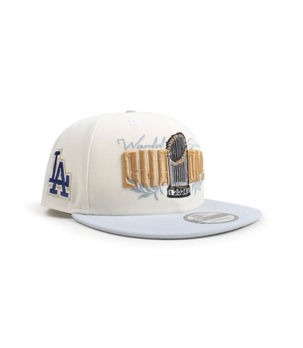 New Era 5950 Dodgers World Series Snapback - Chrome/Sky Blue