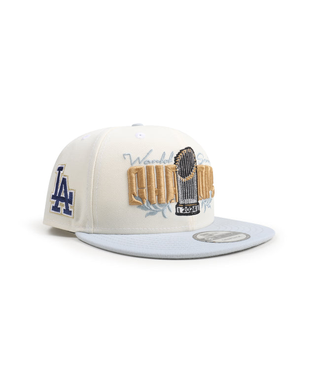 New Era 9FIFTY Dodgers World Series Snapback - Chrome/Sky Blue