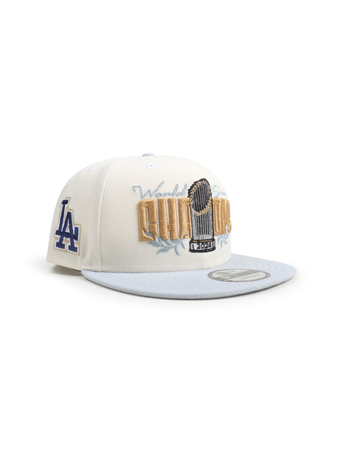 New Era 5950 Dodgers World Series Snapback - Chrome/Sky Blue