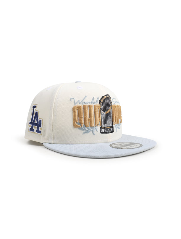 New Era 5950 Dodgers World Series Snapback - Chrome/Sky Blue