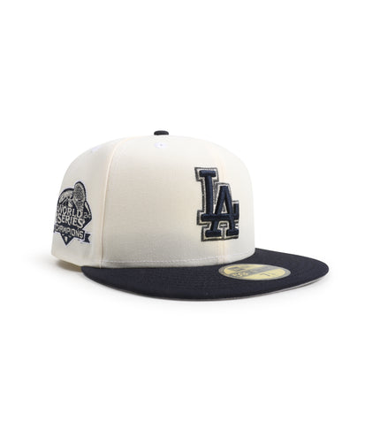 New Era 5950 World Series Champions Dodgers Hat - Chrome/Navy