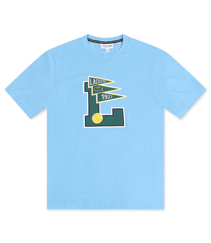 Lacoste Regular Fit Pennants Tee - Light Blue