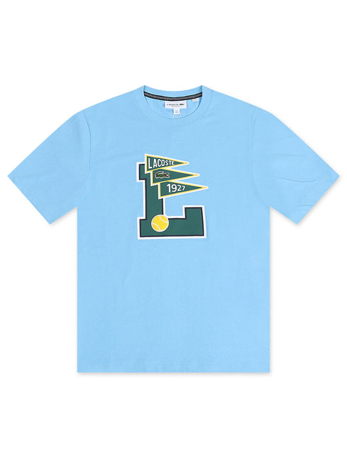 Lacoste Regular Fit Pennants Tee - Light Blue