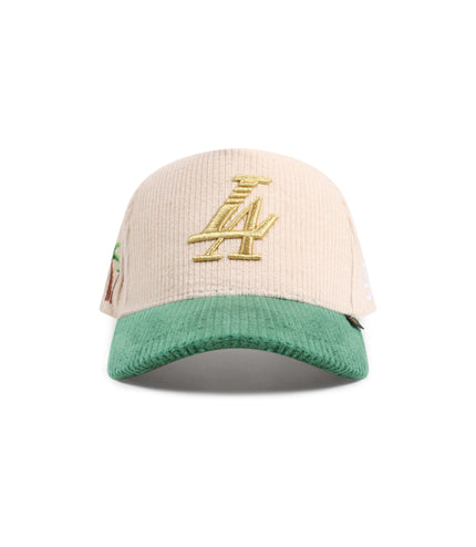 Reference Mens Paradise LA Corduroy Hat - Cream/Green