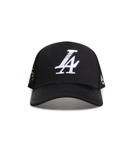 Reference Mens Paradise LA Multi Panel Hat - Black