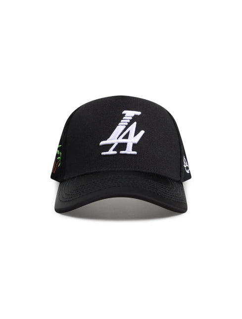 Reference Mens Paradise LA Multi Panel Hat - Black