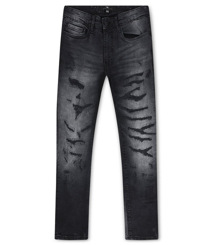 Jordan Craig  Rip and Repair Ross Fit Jeans - Black Shadow