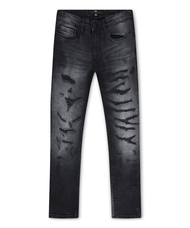 Jordan Craig  Rip and Repair Ross Fit Jeans - Black Shadow