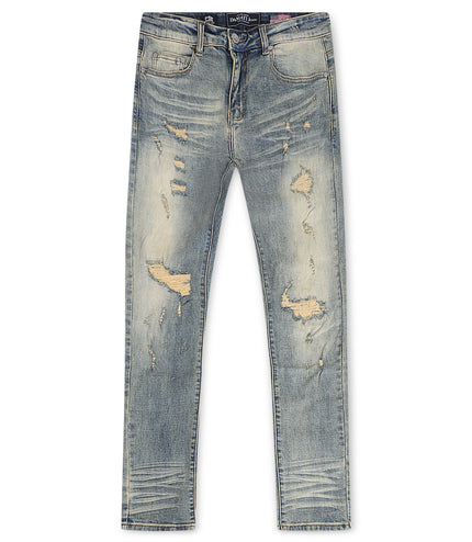 Damati  Slim Fit Stretch Jeans - Blue Vintage Wash