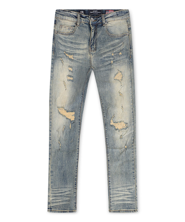 Damati  Slim Fit Stretch Jeans - Blue Vintage Wash