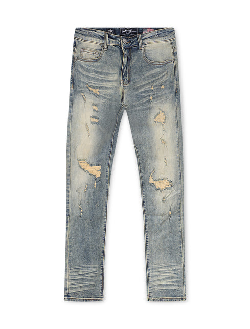 Damati  Slim Fit Stretch Jeans - Blue Vintage Wash