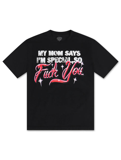 Lonley Hearts My Mom Says I'm Special Premium Tee - Black