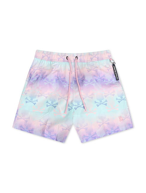 Psycho Bunny Forster Bunny Printed Swim Trunk - Lavender Gray