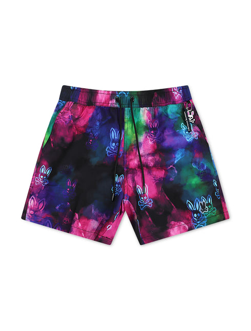 Psycho Bunny Dokos Printed Swim Trunk - Black