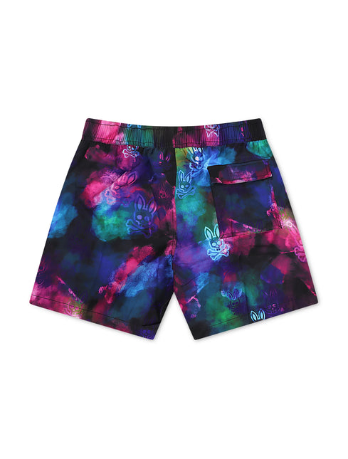 Psycho Bunny Dokos Printed Swim Trunk - Black