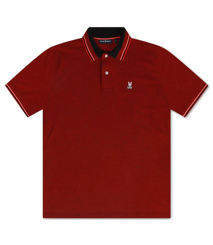 PSYCHO BUNNY BIRDSEYE POLO - BRILLIANT RED PSYCHO BUNNY