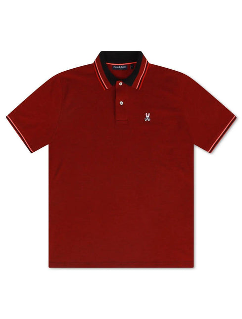 PSYCHO BUNNY BIRDSEYE POLO - BRILLIANT RED PSYCHO BUNNY