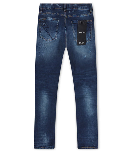 Krome Men's Slim Fit Denim Pants - Admiral Blue