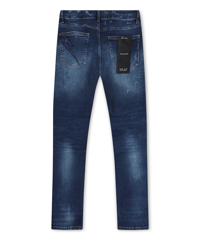 Krome Men's Slim Fit Denim Pants - Admiral Blue