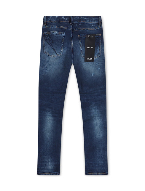 Krome Men's Slim Fit Denim Pants - Admiral Blue