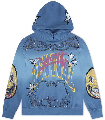 Smoke Rise Oversized Fleece Hoodie - Blue