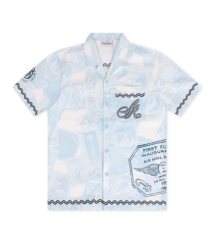 Smoke Rise Button Down Shirt -  Blue