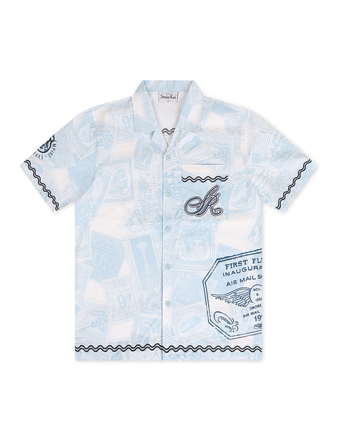 Smoke Rise Button Down Shirt -  Blue