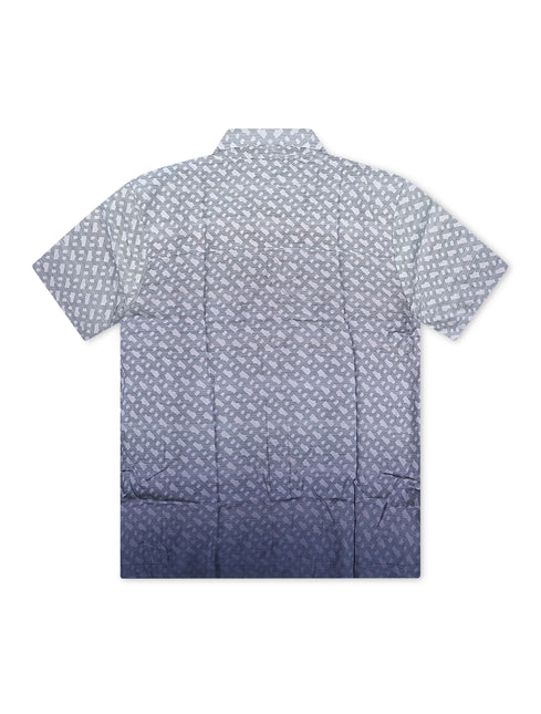 Boss Degradé Monogram Print Button Up - Blue