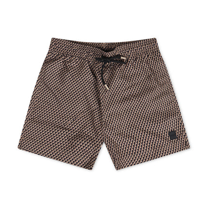 Boss All Over Print Swim Shorts - Brown