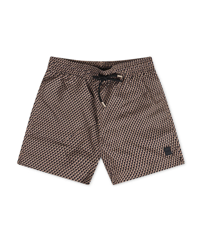 Boss All Over Print Swim Shorts - Brown
