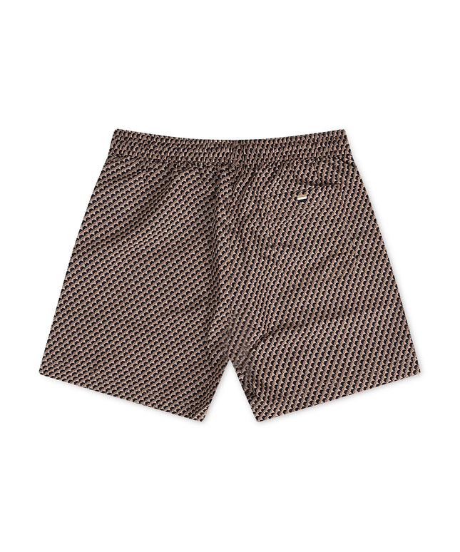 Boss All Over Print Swim Shorts - Brown