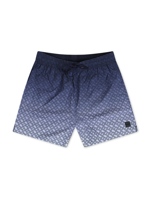 Boss Degradé Monogram Print Shorts - Dark Blue