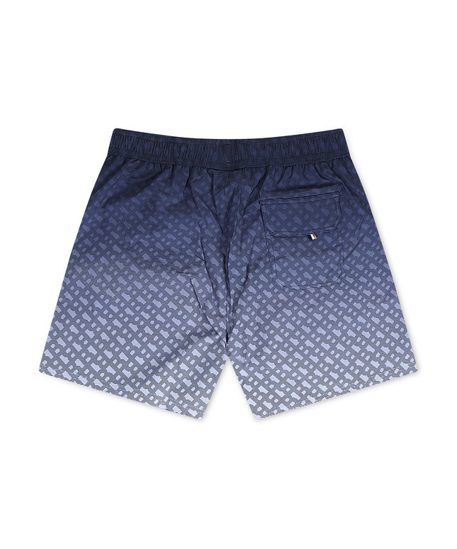 Boss Degradé Monogram Print Shorts - Dark Blue