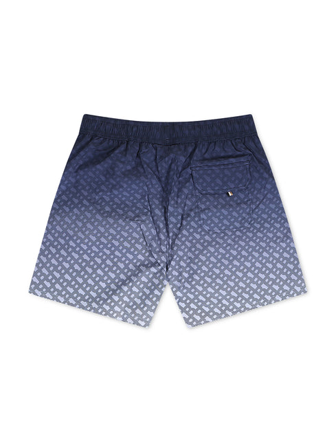 Boss Degradé Monogram Print Shorts - Dark Blue