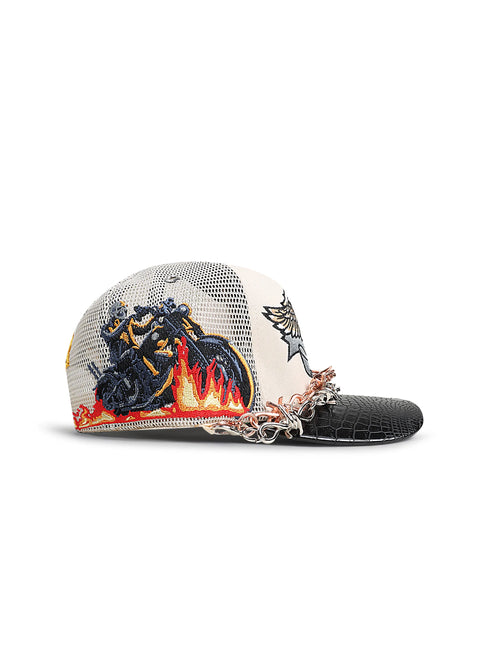 GasNYC Snakeskin Honor The Gas Trucker Hat - Cream